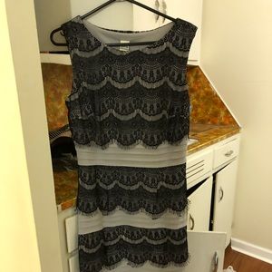 Black and gray lace dress
